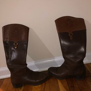 Two tone brown leather boots Franco Sarto